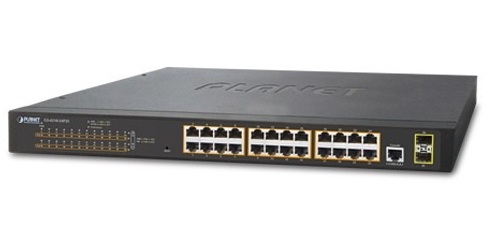 Planet GS-4210-24P2S - Switch 24x10/100/1000T PoE + 2xSFP - Przeczniki sieciowe